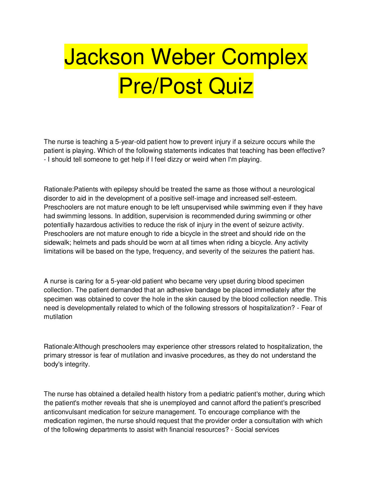 Preview image for Jackson Weber Complex  Pre/Post Quiz
